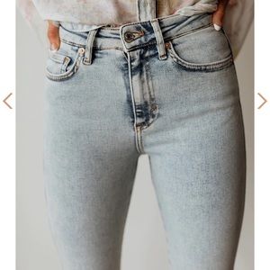 Free People Acid Wash High Rose Jeggings